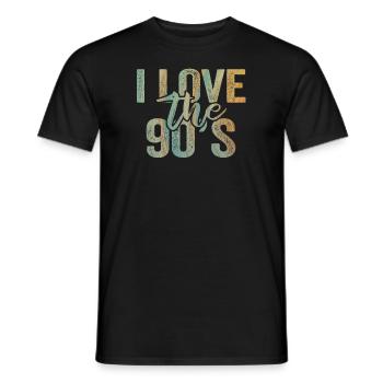 1990's 90s I Heart Nineties I Love the 90's Old - Männer T-Shirt - Schwarz - Vorne - AI Model Male 178 light (178cm)