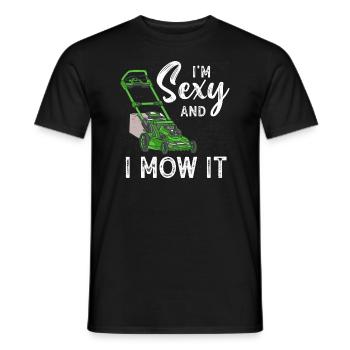 Je suis sexy et je le tonds Tondre la pelouse Jardinage Amoureux - T-shirt homme - noir - Devant - AI Model Male 178 light (178cm)