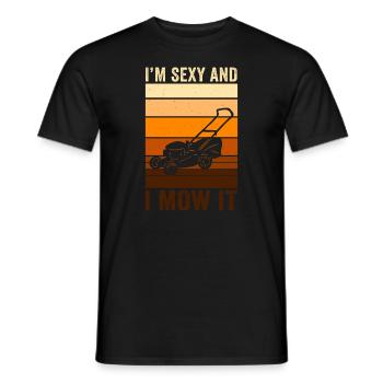 Je suis sexy et je le tonds Tondre la pelouse Jardinage Amoureux - T-shirt homme - noir - Devant - AI Model Male 178 light (178cm)