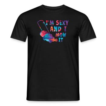 Je suis sexy et je le tonds Tondre la pelouse Jardinage Amoureux - T-shirt homme - noir - Devant - AI Model Male 178 light (178cm)