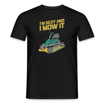 Je suis sexy et je le tonds Tondre la pelouse Jardinage Amoureux - T-shirt homme - noir - Devant - AI Model Male 178 light (178cm)