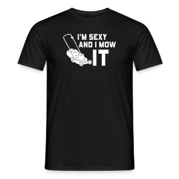 Je suis sexy et je le tonds Tondre la pelouse Jardinage Amoureux - T-shirt homme - noir - Devant - AI Model Male 178 light (178cm)