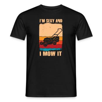 Je suis sexy et je le tonds Tondre la pelouse Jardinage Amoureux - T-shirt homme - noir - Devant - AI Model Male 178 light (178cm)