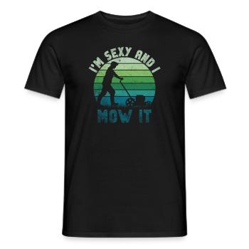 Je suis sexy et je le tonds Tondre la pelouse Jardinage Amoureux - T-shirt homme - noir - Devant - AI Model Male 178 light (178cm)