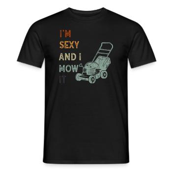 Je suis sexy et je le tonds Tondre la pelouse Jardinage Amoureux - T-shirt homme - noir - Devant - AI Model Male 178 light (178cm)