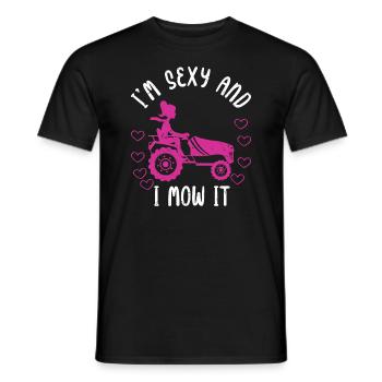 Je suis sexy et je le tonds Tondre la pelouse Jardinage Amoureux - T-shirt homme - noir - Devant - AI Model Male 178 light (178cm)