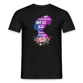 She Remembered Who She Was And The Game Changed - Men's T-Shirt - black - Front - AI Model Male 178 light (178cm)