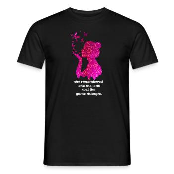 She Remembered Who She Was And The Game Changed - Men's T-Shirt - black - Front - AI Model Male 178 light (178cm)