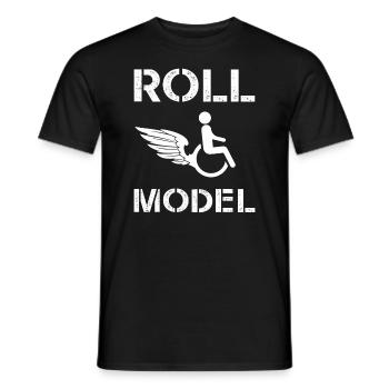 Roll Model Disability Awareness PWD Wheelchair - Men's T-Shirt - black - Front - AI Model Male 178 light (178cm)
