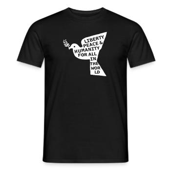 World Peace On Earth Conscious Humanity & Love - Men's T-Shirt - black - Front - AI Model Male 178 light (178cm)