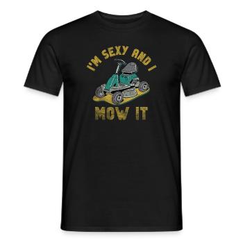 Je suis sexy et je le tonds Tondre la pelouse Jardinage Amoureux - T-shirt homme - noir - Devant - AI Model Male 178 light (178cm)