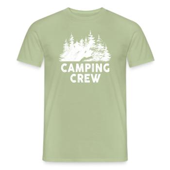 Hiking Camp Matching Campfire Camping Crew - Männer T-Shirt - Sage - Vorne - AI Model Male 178 light (178cm)