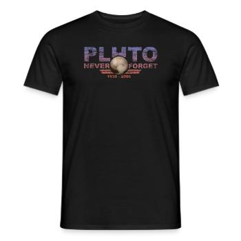 N’oubliez jamais Pluto Design Retro Style Funny Space - T-shirt homme - noir - Devant - AI Model Male 178 light (178cm)