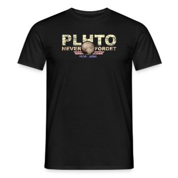 N’oubliez jamais Pluto Design Retro Style Funny Space - T-shirt homme - noir - Devant - AI Model Male 178 light (178cm)