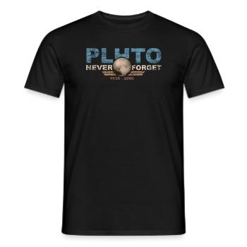N’oubliez jamais Pluto Design Retro Style Funny Space - T-shirt homme - noir - Devant - AI Model Male 178 light (178cm)