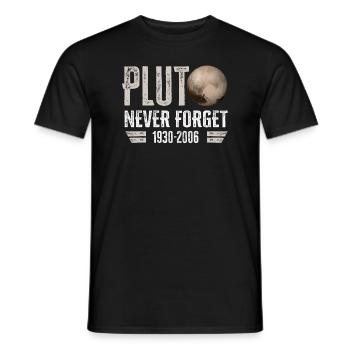 N’oubliez jamais Pluto Design Retro Style Funny Space - T-shirt homme - noir - Devant - AI Model Male 178 light (178cm)