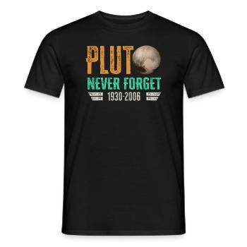 Never Forget Pluto Design Retro Style Funny Space - Männer T-Shirt - Schwarz - Vorne - AI Model Male 178 light (178cm)