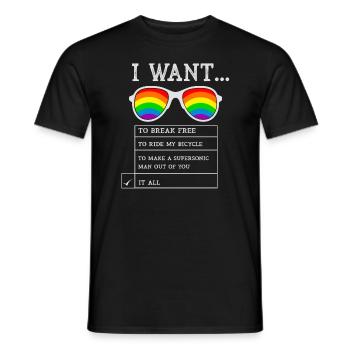 I Want To Break Free Ride My Bicycle - Männer T-Shirt - Schwarz - Vorne - AI Model Male 178 light (178cm)