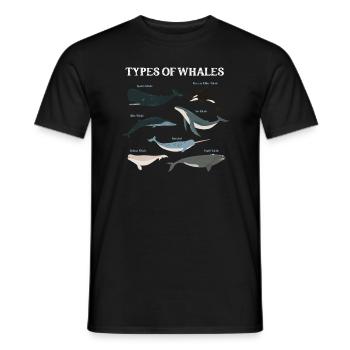 Types of Whales Whale Lovers Whales Species - Men's T-Shirt - black - Front - AI Model Male 178 light (178cm)
