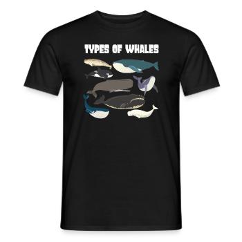 Types of Whales Whale Lovers Whales Species - Men's T-Shirt - black - Front - AI Model Male 178 light (178cm)