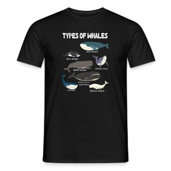 Types de baleines Whale Lovers Whales Espèces de baleines - T-shirt homme - noir - Devant - AI Model Male 178 light (178cm)