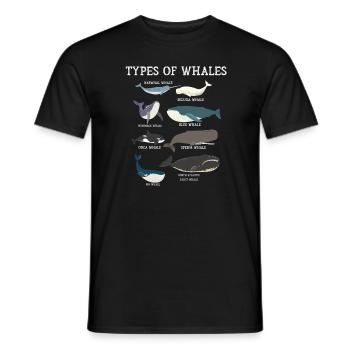 Types of Whales Whale Lovers Whales Species - Men's T-Shirt - black - Front - AI Model Male 178 light (178cm)