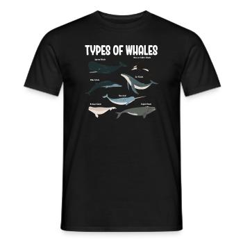 Types of Whales Whale Lovers Whales Species - Men's T-Shirt - black - Front - AI Model Male 178 light (178cm)