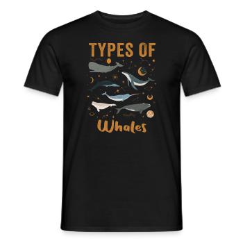 Types de baleines Whale Lovers Whales Espèces de baleines - T-shirt homme - noir - Devant - AI Model Male 178 light (178cm)