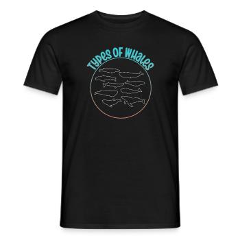 Types of Whales Whale Lovers Whales Species - Men's T-Shirt - black - Front - AI Model Male 178 light (178cm)