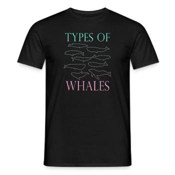 Types of Whales Whale Lovers Whales Species - Men's T-Shirt - black - Front - AI Model Male 178 light (178cm)