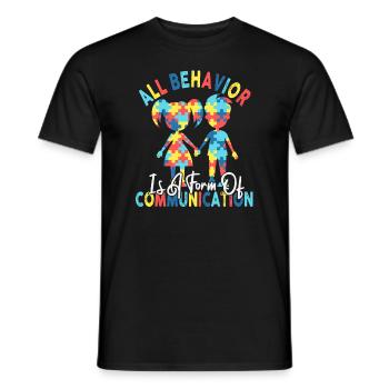 Tout comportement est une forme de communication - T-shirt homme - noir - Devant - AI Model Male 178 light (178cm)