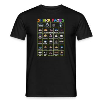Types Of Shark Faces. Shark Face Identification - Men's T-Shirt - black - Front - AI Model Male 178 light (178cm)
