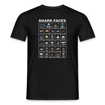 Types Of Shark Faces. Shark Face Identification - Men's T-Shirt - black - Front - AI Model Male 178 light (178cm)