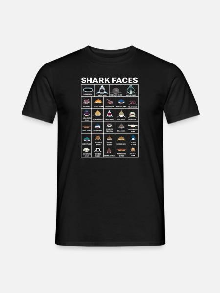 Types Of Shark Faces. Shark Face Identification - Männer T-Shirt - Schwarz