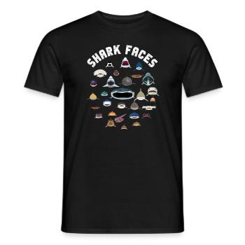 Types Of Shark Faces. Shark Face Identification - Men's T-Shirt - black - Front - AI Model Male 178 light (178cm)