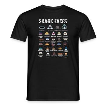 Types Of Shark Faces. Shark Face Identification - Men's T-Shirt - black - Front - AI Model Male 178 light (178cm)