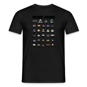 Types Of Shark Faces. Shark Face Identification - Men's T-Shirt - black - Front - AI Model Male 178 light (178cm)