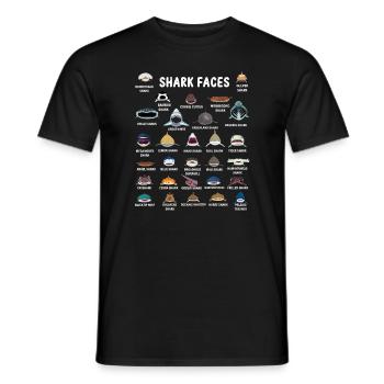 Types Of Shark Faces. Shark Face Identification - Men's T-Shirt - black - Front - AI Model Male 178 light (178cm)