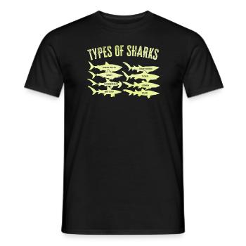 Types of Sharks - Männer T-Shirt - Schwarz - Vorne - AI Model Male 178 light (178cm)