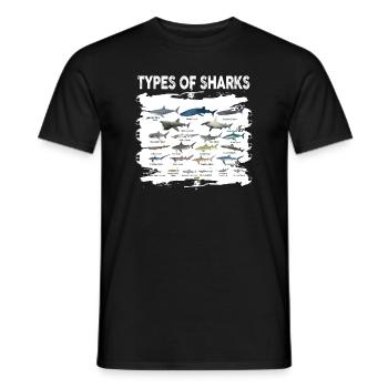 Types de requins - T-shirt homme - noir - Devant - AI Model Male 178 light (178cm)