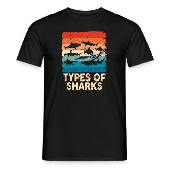 Types of Sharks - Men's T-Shirt - black - Front - AI Model Male 178 light (178cm)