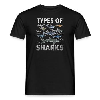Types of Sharks - Männer T-Shirt - Schwarz - Vorne - AI Model Male 178 light (178cm)