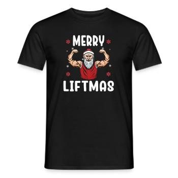 Merry Liftmas - Christmas Bodybuilder Gym Workout - Männer T-Shirt - Schwarz - Vorne - AI Model Male 178 light (178cm)
