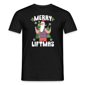 Merry Liftmas - Christmas Bodybuilder Gym Workout - Men's T-Shirt - black - Front - AI Model Male 178 light (178cm)
