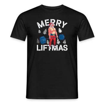 Merry Liftmas - Christmas Bodybuilder Gym Workout - Männer T-Shirt - Schwarz - Vorne - AI Model Male 178 light (178cm)