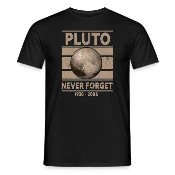 Never Forget Pluto Design Retro Style Funny Space - Männer T-Shirt - Schwarz - Vorne - AI Model Male 178 light (178cm)