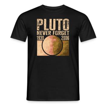 Never Forget Pluto Design Retro Style Funny Space - Männer T-Shirt - Schwarz - Vorne - AI Model Male 178 light (178cm)