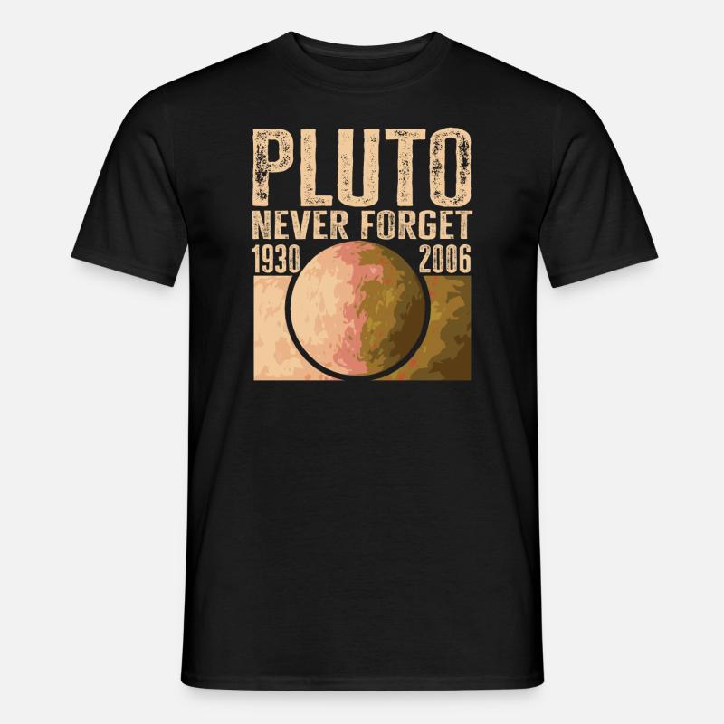 Never Forget Pluto Design Retro Style Funny Space - Männer T-Shirt - Schwarz