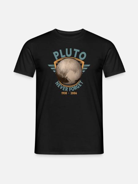 Never Forget Pluto Design Retro Style Funny Space - Männer T-Shirt - Schwarz
