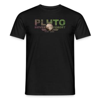 Never Forget Pluto Design Retro Style Funny Space - Männer T-Shirt - Schwarz - Vorne - AI Model Male 178 light (178cm)